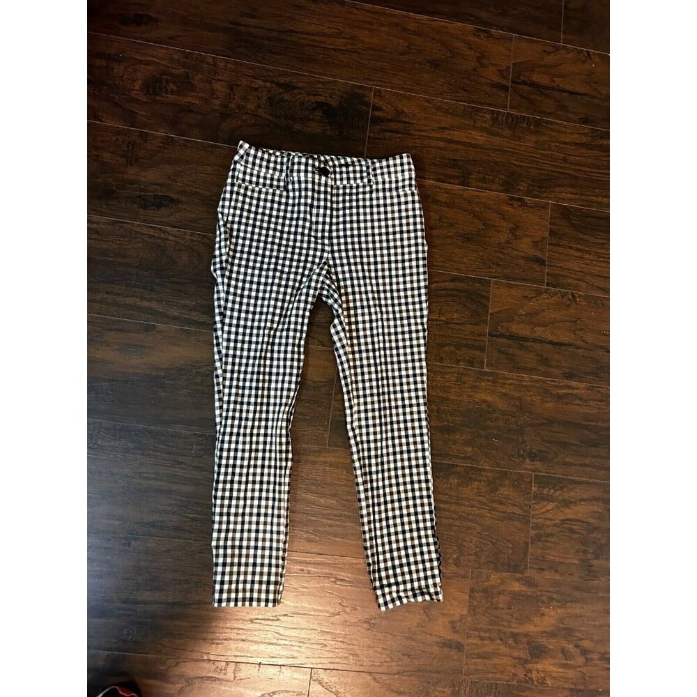 LOFT Womens Dress Pants Size 4 Multi Buffalo Check Skinny Mid Rise Pockets